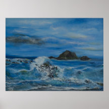 Arte del paisaje marino encendido posters