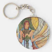 Arte del pavo real de Alfonso Mucha Llaveros