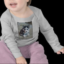 Arte del perrito del husky siberiano camisetas