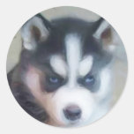 Arte del perrito del husky siberiano etiquetas  