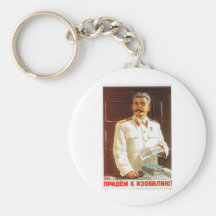arte del poster de stalin llaveros