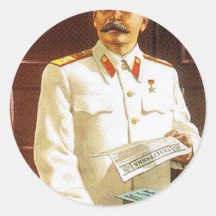arte del poster de stalin pegatina redonda