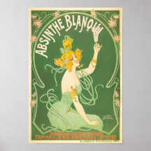 Arte del poster del ajenjo del vintage de Blanoui 