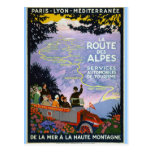 Arte del poster del viaje del vintage - DES Alpes  Tarjeta Postal