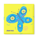 Arte del refrigerador: Imán azul de la mariposa el imanes