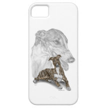 Arte del retrato del perro del galgo iPhone 5 Case-Mate cárcasa