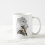 Arte del retrato del perro del galgo tazas de café