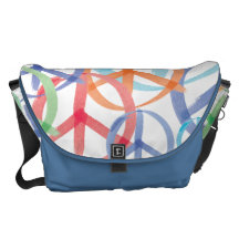 Arte del signo de la paz bolsas de mensajeria