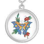 Arte del tatuaje de la flor de mariposa del vintag joyerías