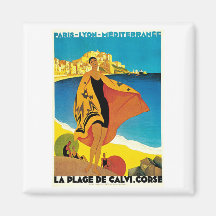 Arte del viaje de Francia del vintage del de Calvi Iman