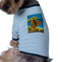 Arte del viaje de Francia del vintage del de Calvi Camisa De Perrito