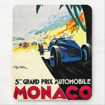 Arte del viaje de la carrera de coches de Mónaco G Alfombrilla De Ratón
