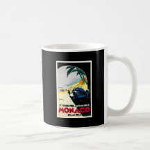 Arte del viaje de la carrera de coches de Mónaco G Taza De Café