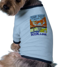 Arte del viaje del vintage de Japón de la visita Camisas De Perritos