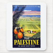 Arte del viaje del vintage de la Tierra Santa de P Tapetes De Ratón