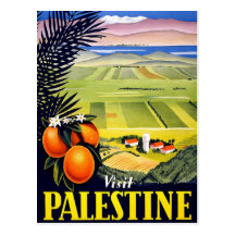 Arte del viaje del vintage de la Tierra Santa de P Tarjeta Postal