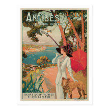 Arte del vintage de Francia del d'Azur de Antibes  Tarjeta Postal