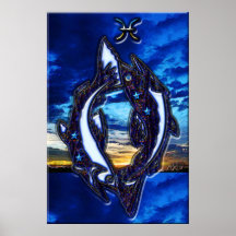 Arte del zodiaco de Piscis Poster