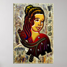 Arte del zodiaco del virgo poster