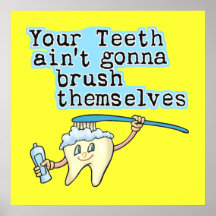 Arte divertido de la oficina del dentista posters