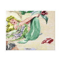 Arte envuelto sirena de la pared de la lona del vi impresión en lona