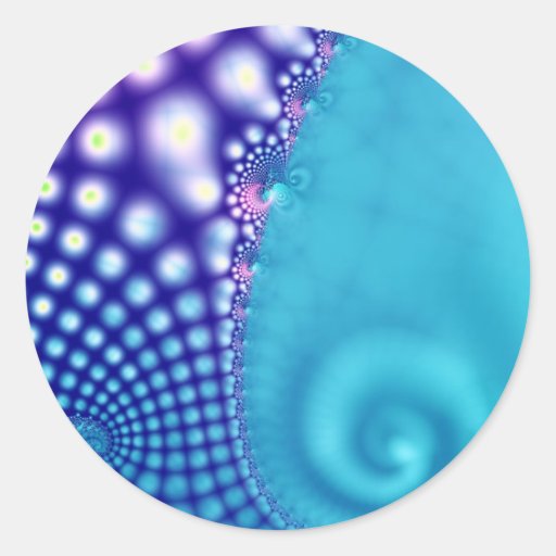 Arte Estrella-Llevado del fractal Pegatina Redonda