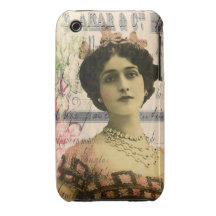 Arte exótico del collage de Digitaces de la bellez iPhone 3 Case-Mate Cobertura