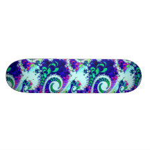 Arte floral bonito del fractal de los azules añile patines 