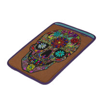 Arte floral pintado del cráneo funda  MacBook
