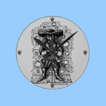 Arte fresco divertido del dibujo de la tinta de la reloj de pared