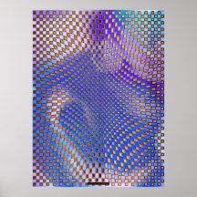 arte futurista X de la pared de la ilusión óptica  Posters