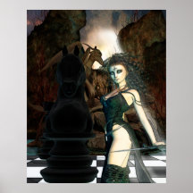 Arte gótico de la fantasía del ajedrez posters