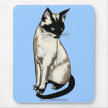 Arte hermoso del dibujo animado del gato siamés tapete de ratones