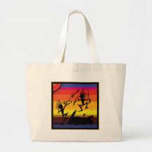 Arte indio de la cueva del nativo americano bolsa lienzo