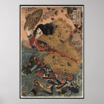 Arte japonés del guerrero circa 1800s posters