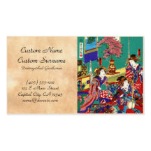 Arte japonés fresco de la señora del geisha del uk tarjetas de negocios
