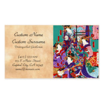 Arte japonés fresco de las señoras del geisha del  tarjetas de visita