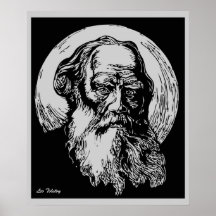 Arte León Tolstói del vector del expresionista Poster
