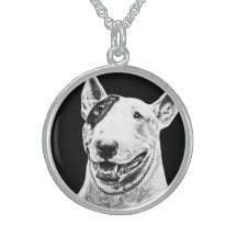 Arte lindo del perro de bull terrier joyerias personalizadas