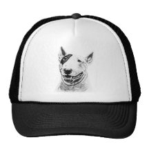 Arte lindo del perro de bull terrier gorro de camionero