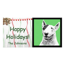 Arte lindo del perro de bull terrier tarjeta fotografica personalizada