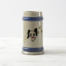 Arte lindo del perro y de las patas del dibujo ani taza