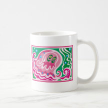 Arte lindo del pulpo tazas de café