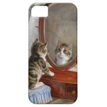 Arte lindo del vintage del gato del gatito de Fran iPhone 5 Case-Mate Fundas