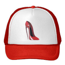 Arte loco rojo del zapato del estilete del talón gorros  