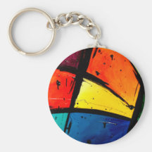 Arte maravilloso abstracto primario llaveros personalizados