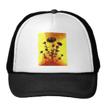 Arte medieval impresionista amarillo de la flor gorras de camionero