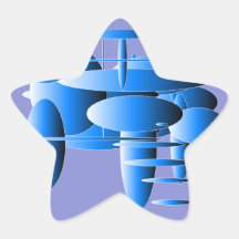 Arte moderno de las elipses azules calcomanía cuadrada