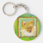 Arte moderno dulce divertido del perro del perrito llavero personalizado