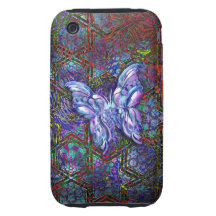 Arte moderno psicodélico orgánico y geométrico iPhone 3 tough carcasas